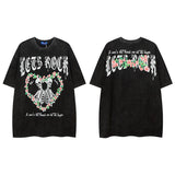 Men T Shirt Street Wash T-shirt Male and Female Trendy Brand Hip Hop round Neck Short Sleeve