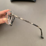 CHH Chrome Hearts Glasses Pure Titanium Frameless Business Square Retro Myopia Glasses Frame