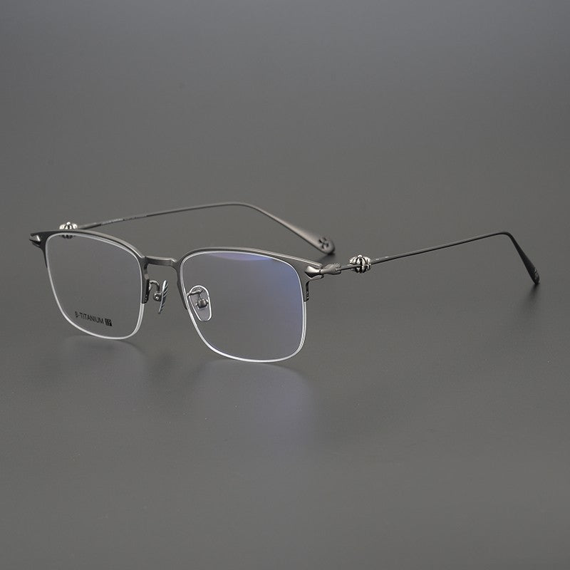 CHH Chrome Hearts Glasses Japanese Refined Versatile Business Square Pure Titanium Ultra Light Glasses Frame