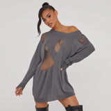 Women's Desses Knitted Dress Autumn Women's Long-Sleeved Skirt