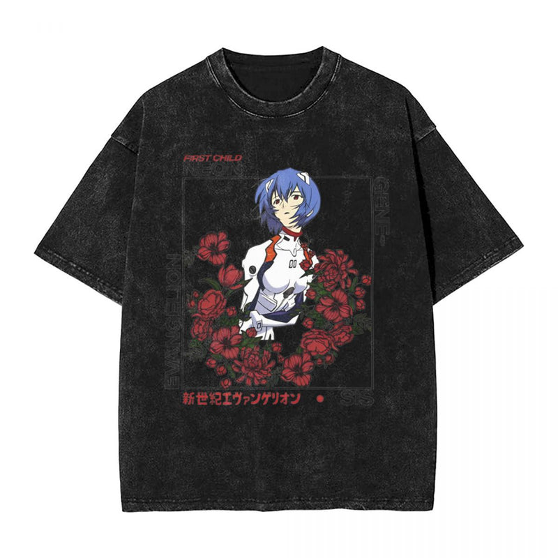 Men's Rei Ayanamied Evangelioned T Shirts Aesthetic Darker