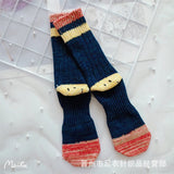 Kapital Sock Heel Smiley Socks Japanese Hiata Hehong Smiley RetroMid-Calf Socks Double Needle Thick Thread