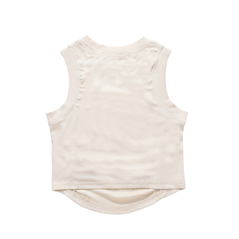 Women Vest Letter Print Short Vest for Girls Summer Sleeveless