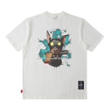 Men T Shirt Vintage Printed Spring and Summer Loose Short Sleeve T-shirt for Men and Women