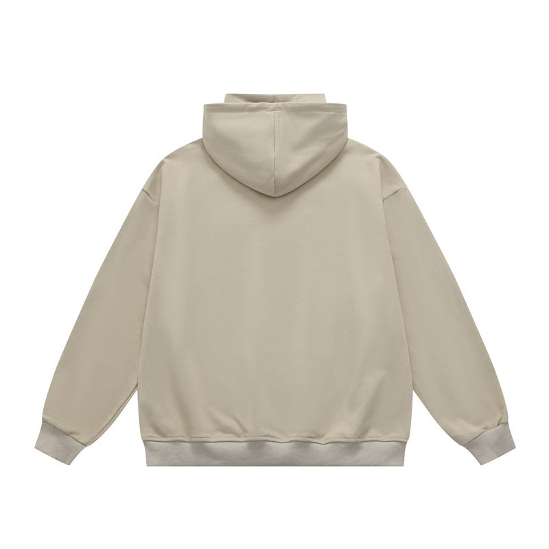 Men Hoodie Vintage Zipper Turtleneck Hooded Sweatshirt