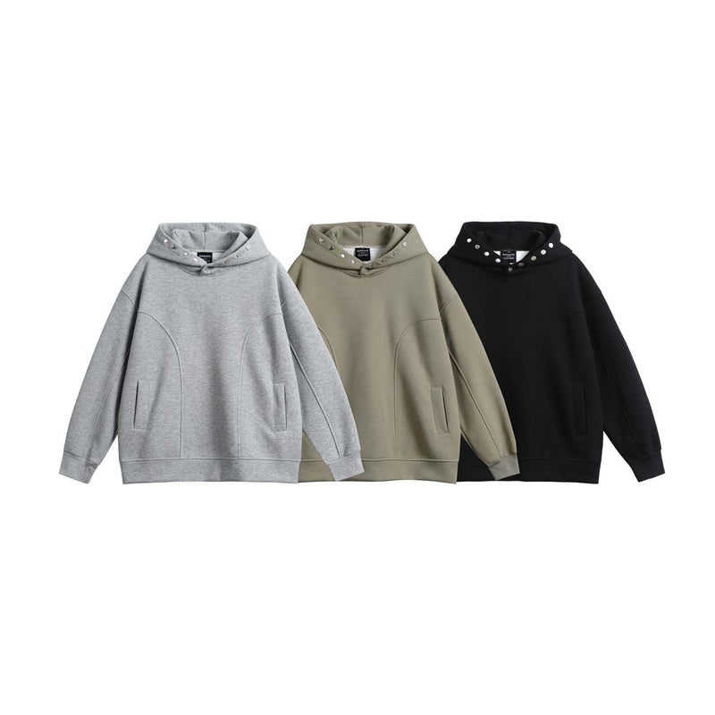 Unisex Jacket Autumn Plain Hooded Casual Sweatshirt