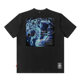 Men T Shirt Vintage Printed round Neck Short Sleeve T-shirt Men and Women Loose Couple