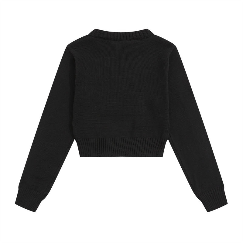 Women Sweater Short Sweater for Girls Autumn Casual round Neck Long Sleeve