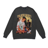 Men Long Sleeve Shirt Loose round Neck Sweater Male Letter Top Autumn