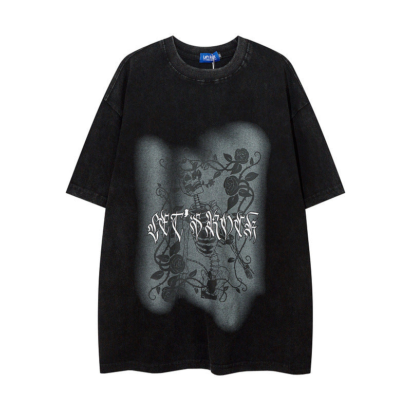 Men T Shirt Men's Dark Short-Sleeved T-shirt Spring and Summer New