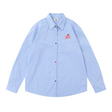 Men Long Sleeved T Shirt Embroidered Long Sleeve Shirt Boys All-Matching Casual Ruffle Handsome Loose Spring and Autumn
