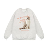 Men Hoodie Animal Cat Printing Sweatshirt