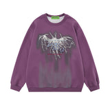 Men Hoodie Abstract Pattern round Neck Sweater Men's Autumn and Winter Graffiti Inkjet Printing Loose Pullover