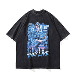 Men T Shirt Printed Short-Sleeved T-shirt Men's Summer Loose Leisure All-Matching