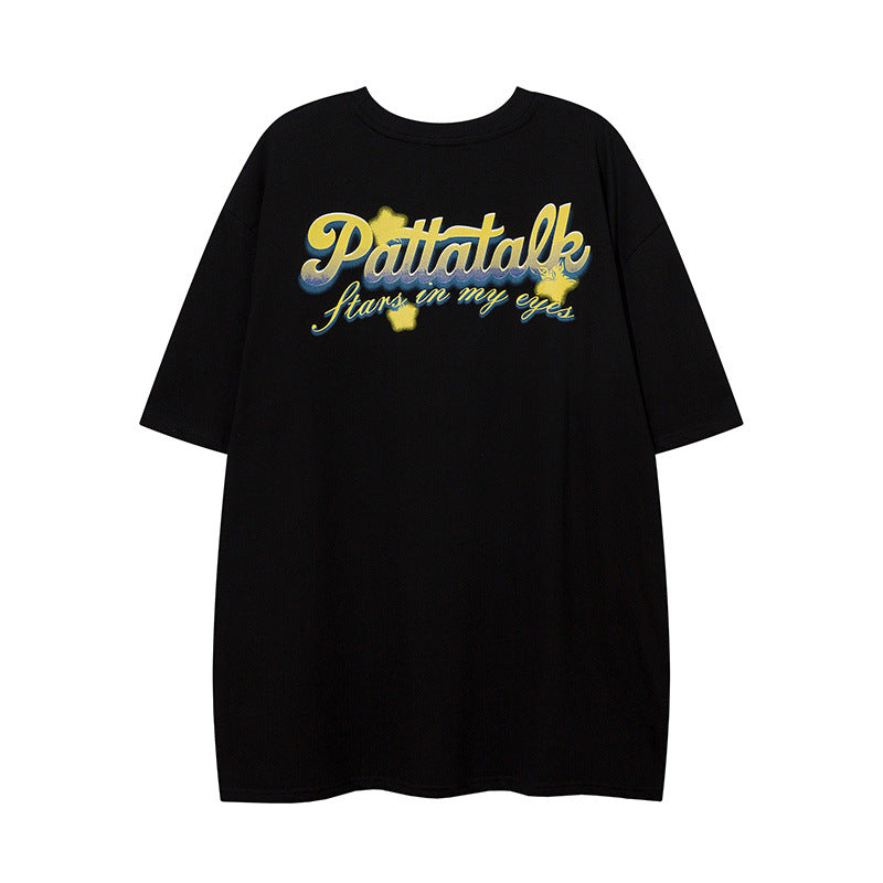Men's T Shirt Graffiti Printing Short-Sleeved T-shirt Men's and Women's Hiphop
