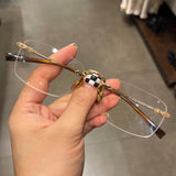 CHH Chrome Hearts Glasses Frame Pure Titanium Ultra Light Frameless Perforated Business Myopia Frame