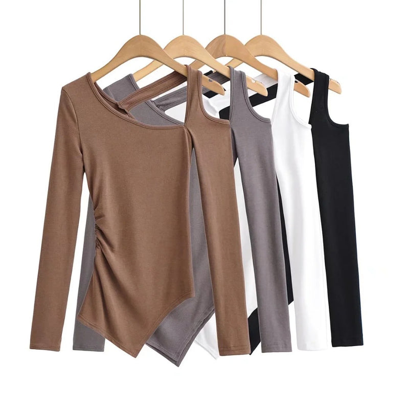 Women's T-Shirt Long-Sleeved Top Women's Spring Slim-Fitting T-shirt