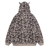Men Fleece Lined Hoodie Camouflage Cardigan Sweater Men's Autumn and Winter High Street Zip Long Sleeve Coat