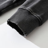 Men Hoodie Washed Distressed Hooded Sweaters Menswear Casual Loose Long Sleeve
