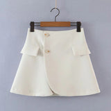 Women Skirt Ins Fashion Casual Suit Women's High Waist Pocket Skirt