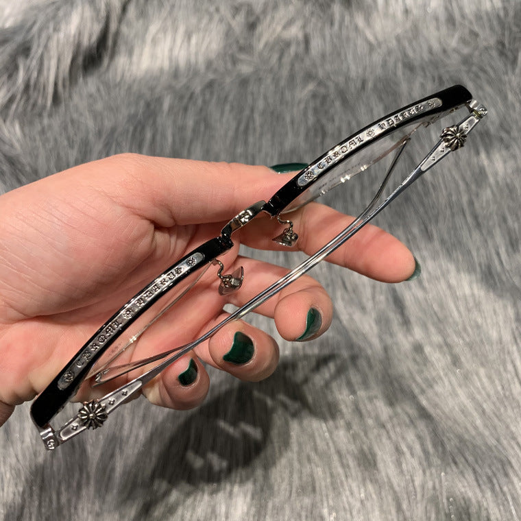 CHH Chrome Hearts Glasses Ultra-light pure titanium silver half-frame myopia glasses frame
