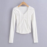 Women T-Shirt T-shirt Bottoming Shirt Spring Long Sleeves Inner Wear Short