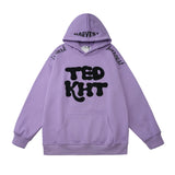 Men Fleece Lined Hoodie Embroidered Letter Hooded Sweater Men's Ins Loose Casual Autumn and Winter