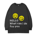 Men Long Sleeve Shirt Cartoon Pattern Printed Long Sleeve T-shirt Men and Women Couple Hip Hop
