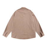 Men Long Sleeved T Shirt Plaid Long Sleeve Shirt Men's Loose Casual Spring and Autumn Lapel Shirt