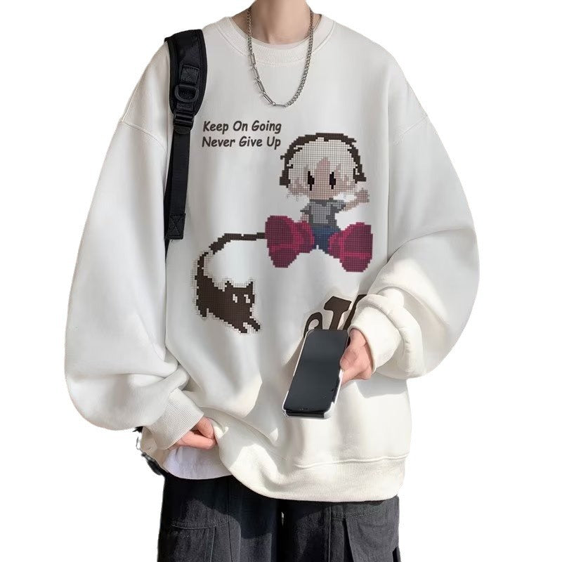 Men Hoodie Sweater Men's Autumn Fashion Brand Long Sleeve T-shirt Retro Loose
