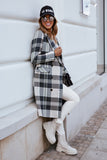 Plaid Trench Coat Fashion Plaid Woolen Coat Overcoat Women