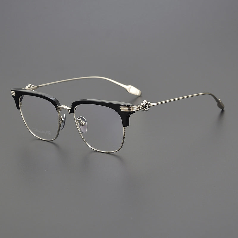 CHH Chrome Hearts Glasses Ultra Light Pure Titanium Fashion Half Frame