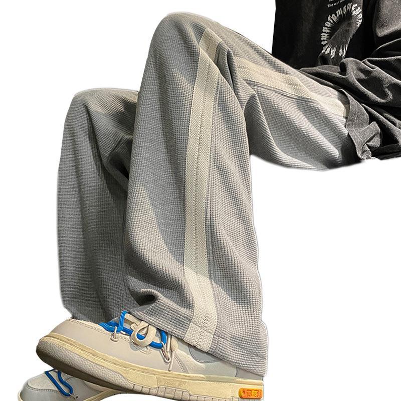 Men Sweatpants Waffle Pants Men's Spring and Autumn Sports Casual Pants