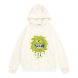 Men Fleece Lined Hoodie Hooded Sweaters Menswear Street Design Sense Loose Pullover