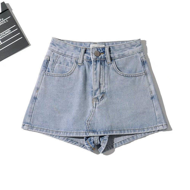 Women Skirt Spring and Autumn A- line Skort Denim Skirt