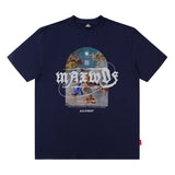 Men T Shirt Hip Hop Astronaut Printed Short Sleeve T-shirt Men and Women Couple