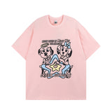 Men T Shirt Funny Cartoon Printed Short-Sleeved T-shirt Men and Women Hip Hop Loose All-Matching