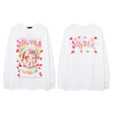 Men Long Sleeve Shirt Fashion Brand Cartoon Print Couple Upper Clothes Long Sleeves T-shirt Men and Women