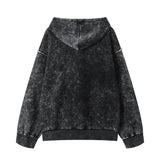 Men Hoodie Tie-Dyed Distressed Washed Hooded Sweater