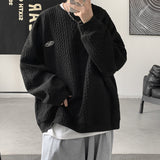 Men Hoodie Three-Dimensional Sweater Men's Hong Kong Style Autumn and Winter Loose round Neck Design Sense
