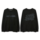 Men Long Sleeve Shirt Embroidered Long Sleeve T-shirt Retro Loose Base Hoodie Men and Women