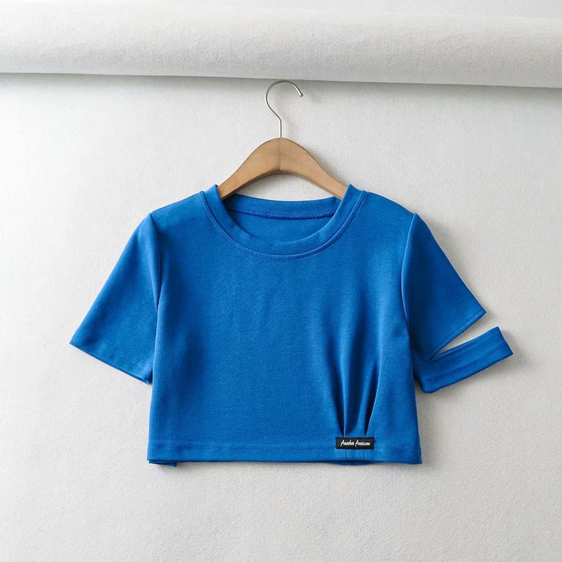 Women T-Shirt Loose round Neck Pullover T-shirt Top