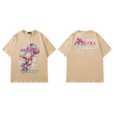 Men T Shirt West Coast Coconut Tree round Neck Short Sleeve T-shirt Men and Women Loose
