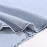 Men Long Sleeved T Shirt Embroidered Denim Long Sleeve Shirt Men Spring and Autumn Wash Water Denim Shirt Coat