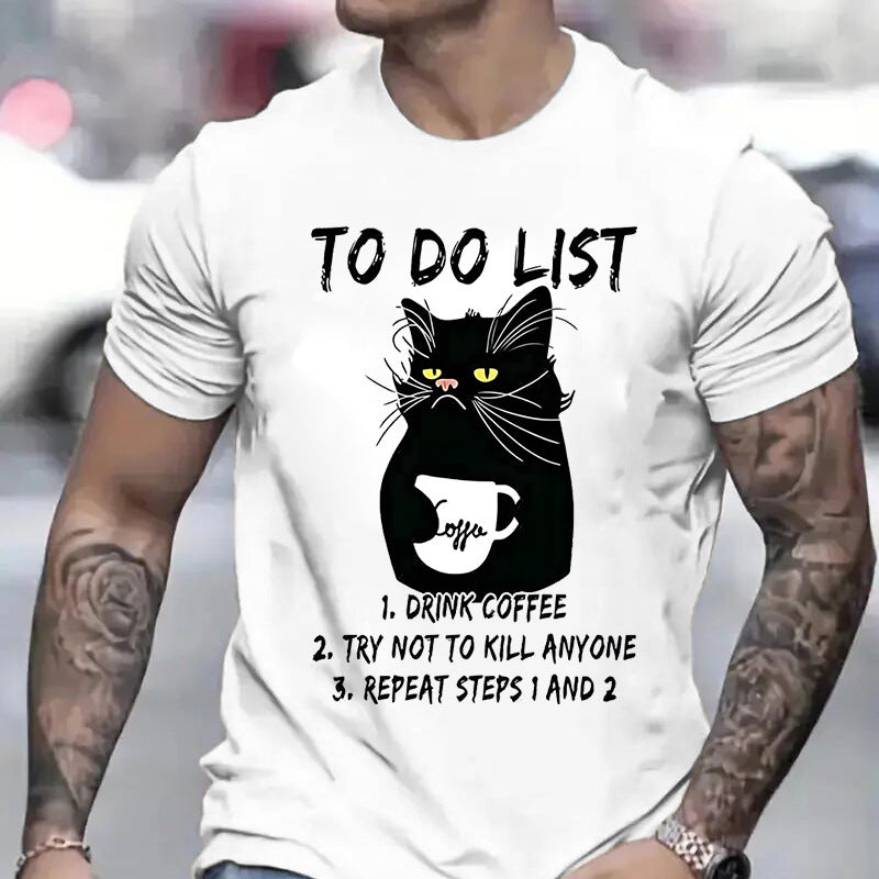 Men's T-shirts To Do List Drink Coffee