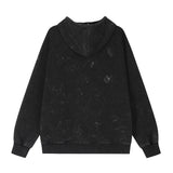Men Hoodie Turtleneck Hooded Sweatshirt Five-Pointed Star Loose Casual