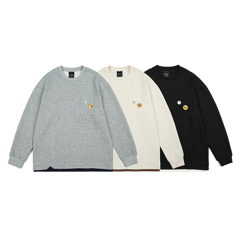 Unisex Hoodie Color Matching Crew Neck Pullover Sweatshirt Men's and Women's Casual Loose