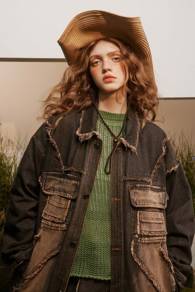 Unisex Jacket Fall Vintage Denim Jacket Women's Clothing