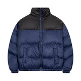 Men Cotton Padded Jacket Coat Vintage Stand-up Collar Cotton-Padded Clothes Ins Casual Winter Loose and Warm Bread Coat