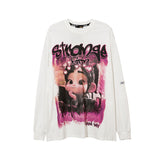 Men Long Sleeve Shirt Dark Depressed Printed Long Sleeve T-shirt Men's Sweater Couple